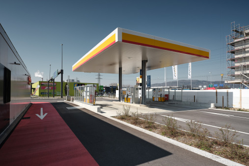 Tankstellendach & Schutzwände Shell, Oftringen